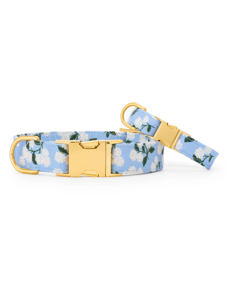 Rifle Paper Co. X TFD Hydrangea Dog Collar (Made in the USA) WALK THE FOGGY DOG