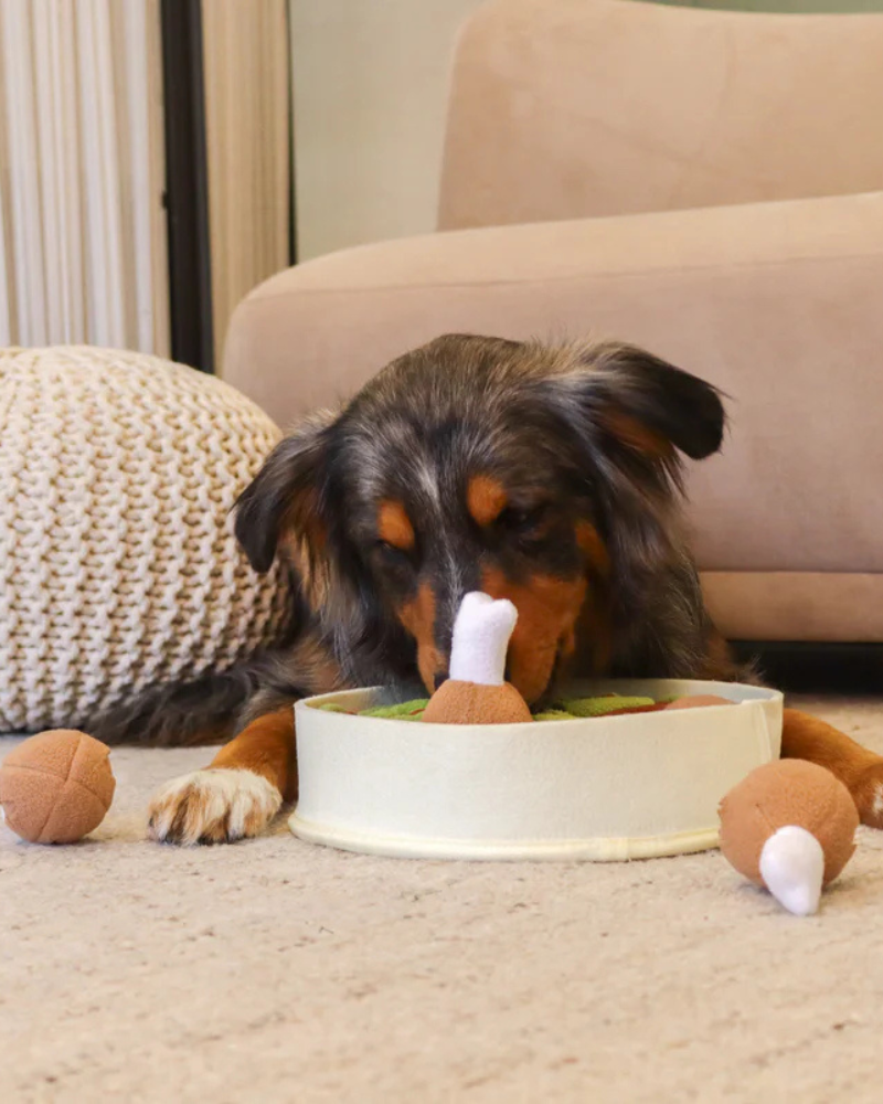 Chicken N'Gravy Dog Snuffle Bowl Toy Play INJOYA   