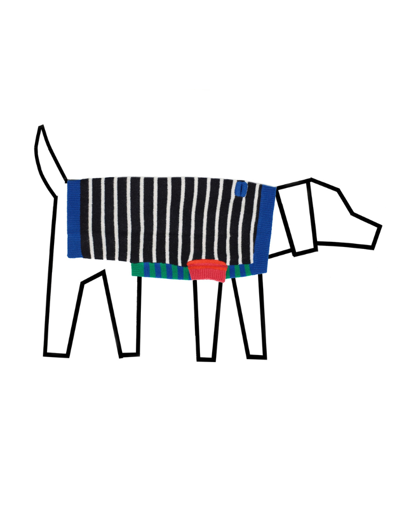 Merino Wool Mixed Up Stripes Dog Sweater Wear WARE OF THE DOG