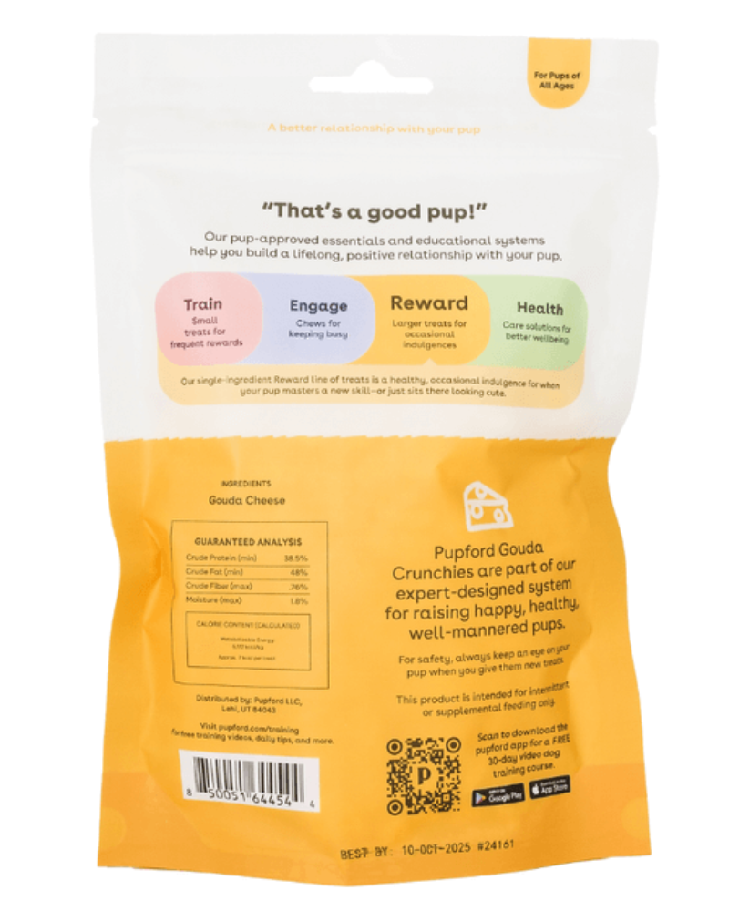 Gouda Cheese Crunchies Training Dog Treats Eat PUPFORD   