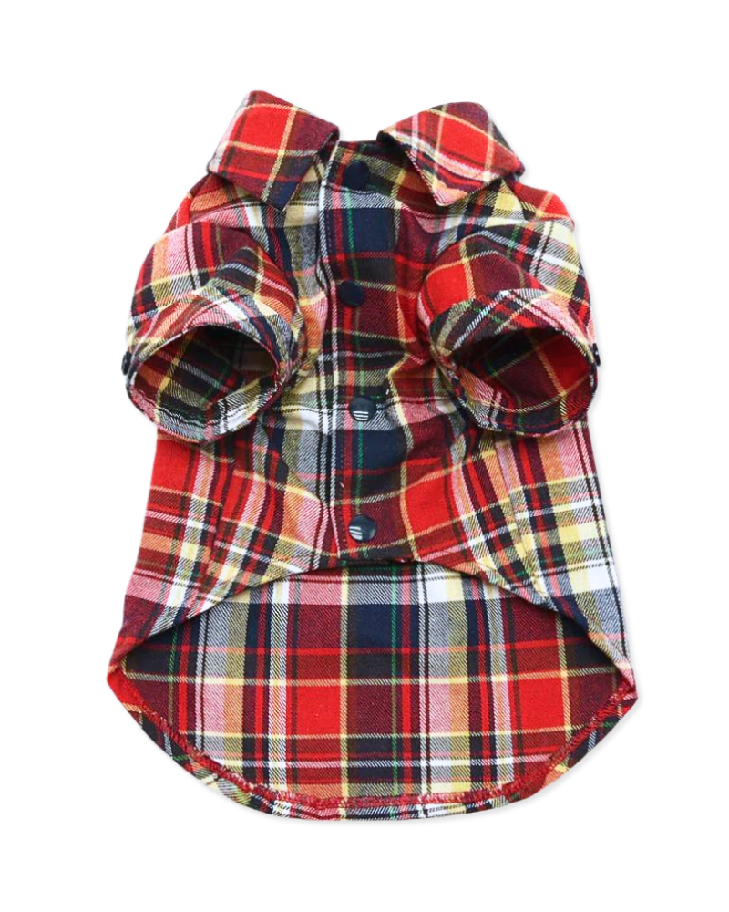 Flannel Button Down Shirt in Red Wear DOGO   