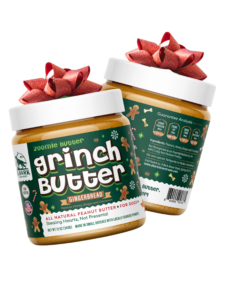 Grinch Butter All-Natural Dog Peanut Butter eat A BARK ABOVE TREATS