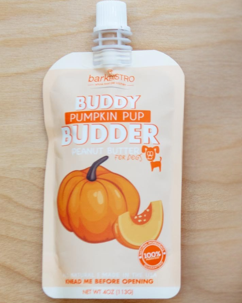 Buddy Budder Peanut Butter Squeeze Pack for Dogs (Made in the USA) Eat BARK BISTRO Pumpkin Pup