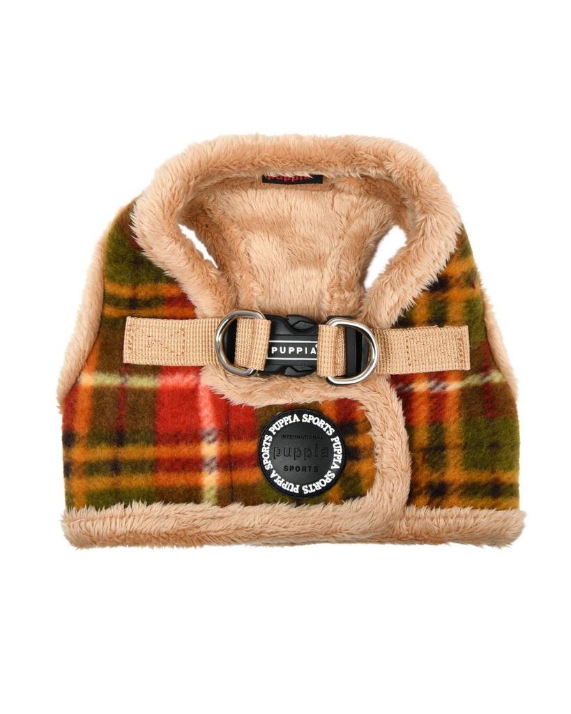 Soft Fleece Step-In Dog Harness In Plaid WALK PUPPIA   