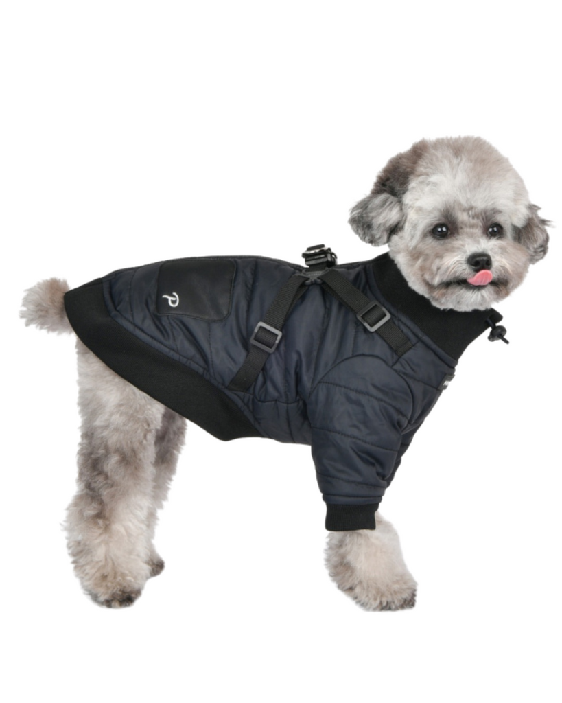 Stratus Dog Harness Coat in Black (FINAL SALE) Wear PUPPIA