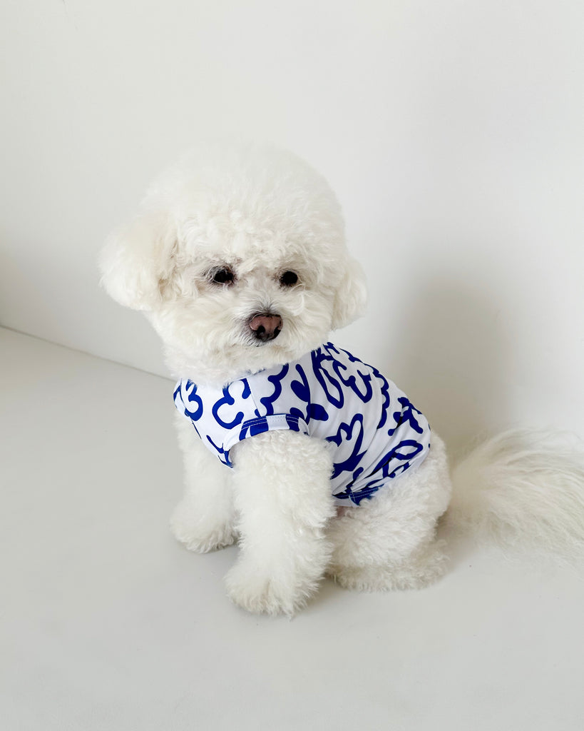 Blue Scribbles Cooling Dog Tee (FINAL SALE) (SUM24LO) Wear COTE A COTE   