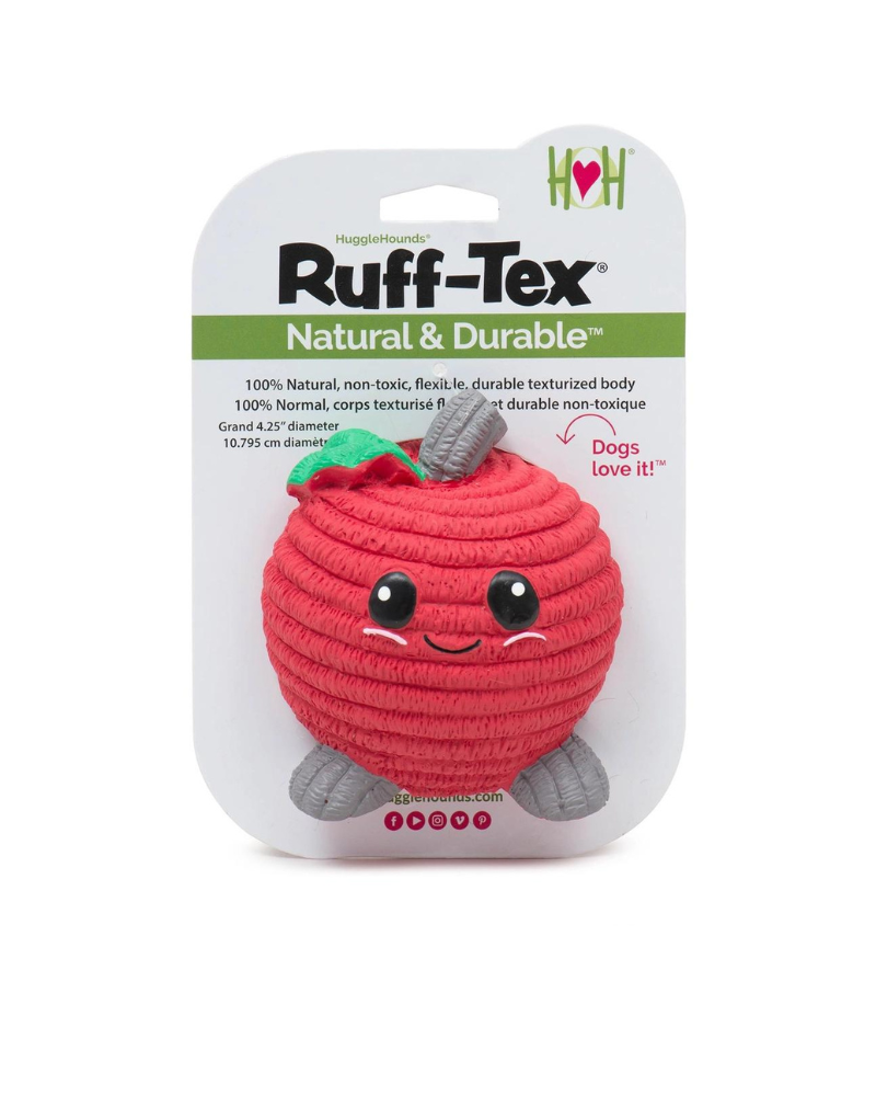 Red Apple Ruff-Tex Latex Dog Ball Toy Play HUGGLEHOUNDS   