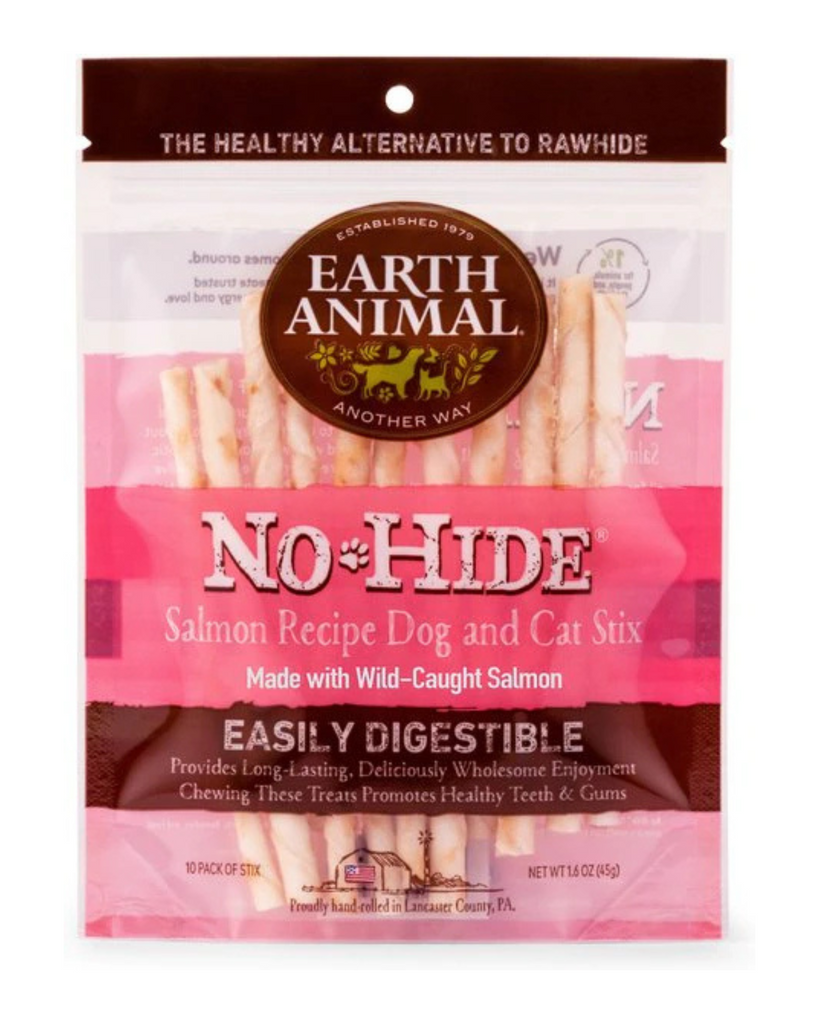 No-Hide Wholesome Dog Chew in Salmon Eat EARTH ANIMAL Stix (For dogs 10 pounds and under)