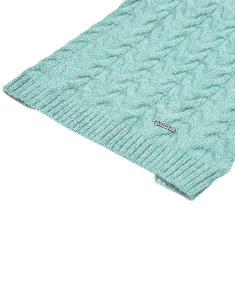 Fuzzy Knit Dog Turtleneck Sweater in Soft Mint Wear BLUEBERRY PET