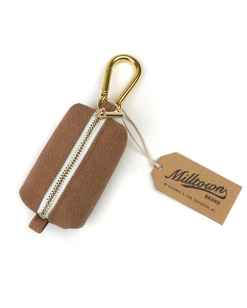 Washed Canvas Poo Bag Holder Add-Ons MILLTOWN BRAND Terra Cotta  