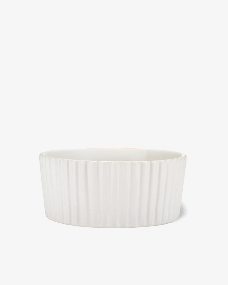 Ripple Ceramic Dog Bowl in White Eat WAGGO