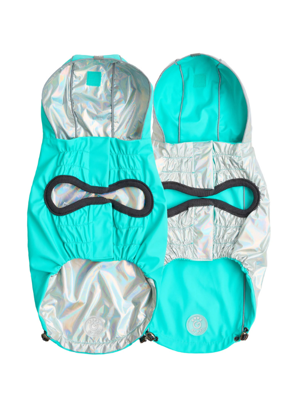 Reversible Waterproof Dog Raincoat in Iridescent Wear GF PET