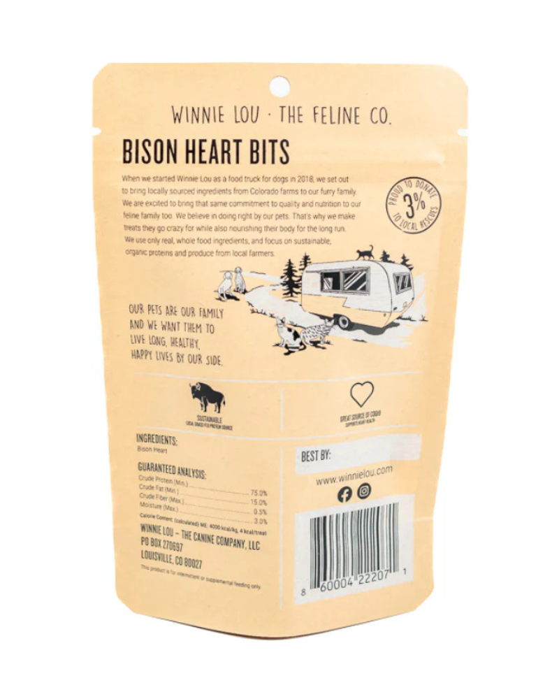 Freeze-Dried Bison Hearts Cat Treat EAT WINNIE LOU