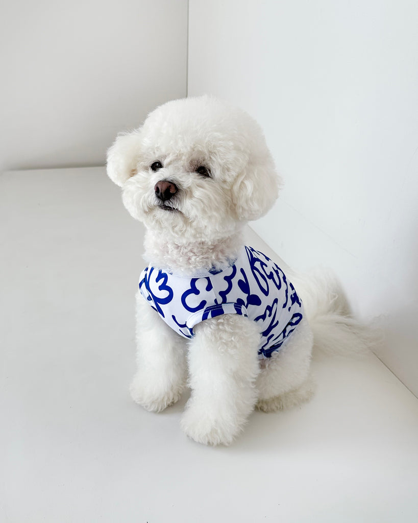 Blue Scribbles Cooling Dog Tee (FINAL SALE) (SUM24LO) Wear COTE A COTE   