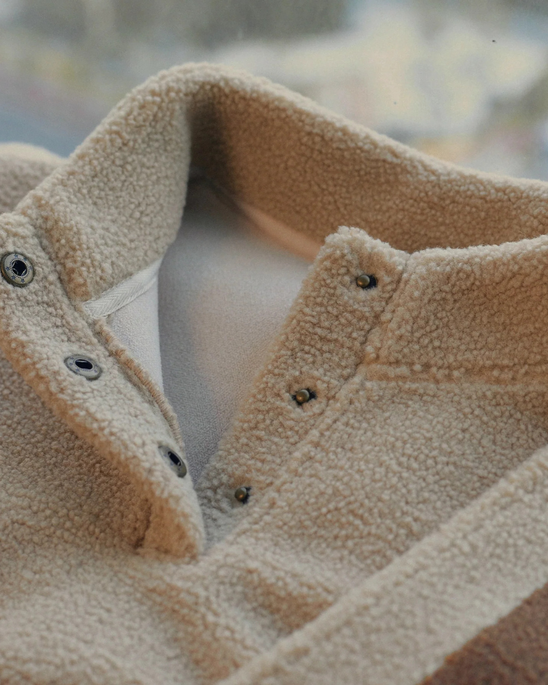 Fleece Pullover with Built-In Pet Pouch Carrier in Classic Tan Carry RIIKYU