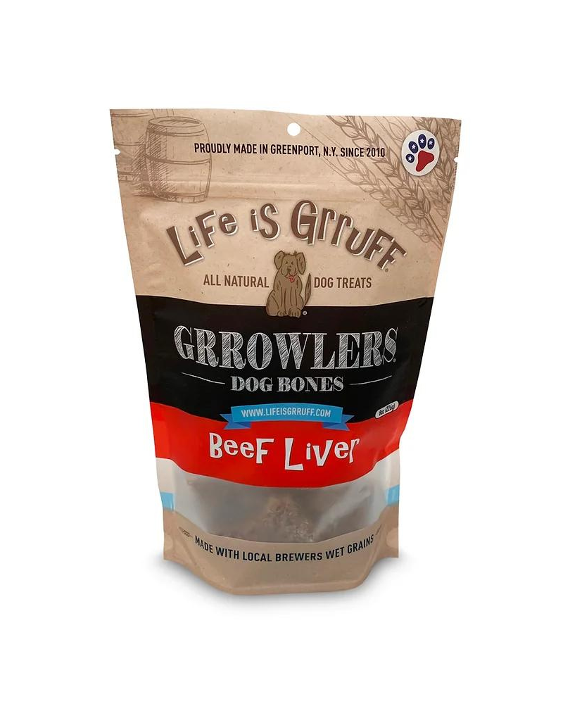 Growlers Dog Bones in Beef Liver Eat LIFE IS GRUFF   