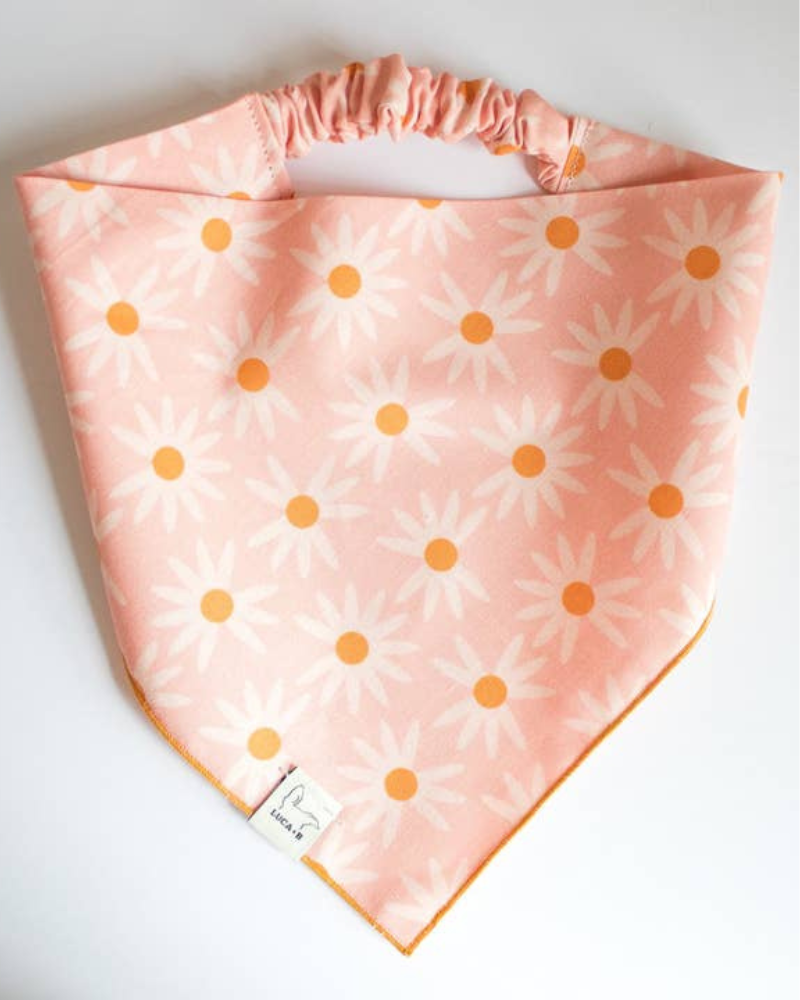 Pink Retro Daisies Bandana (Made in the USA) Wear LUCA AND B   