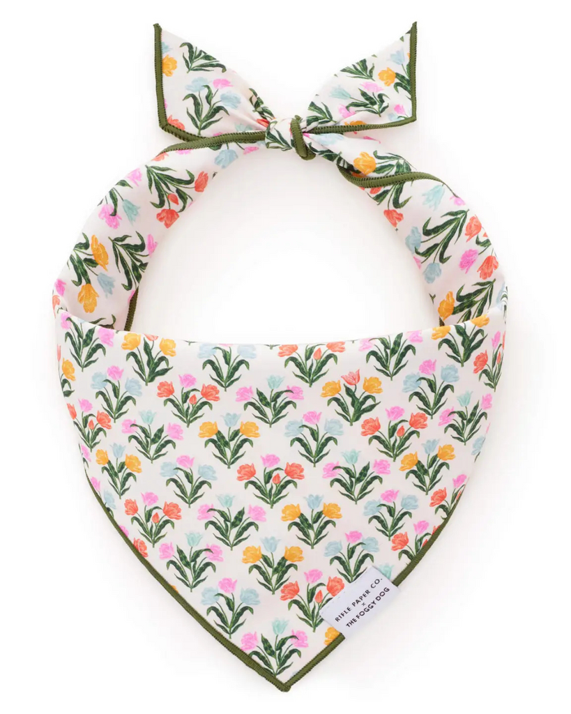 Rifle Paper Co. X TFG Tulips Spring Dog Bandana (Made in the USA) Wear THE FOGGY DOG