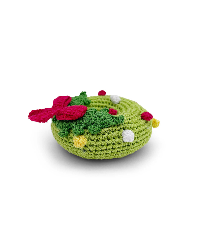 Christmas Wreath Organic Knit Dog Toy Play DOGO   