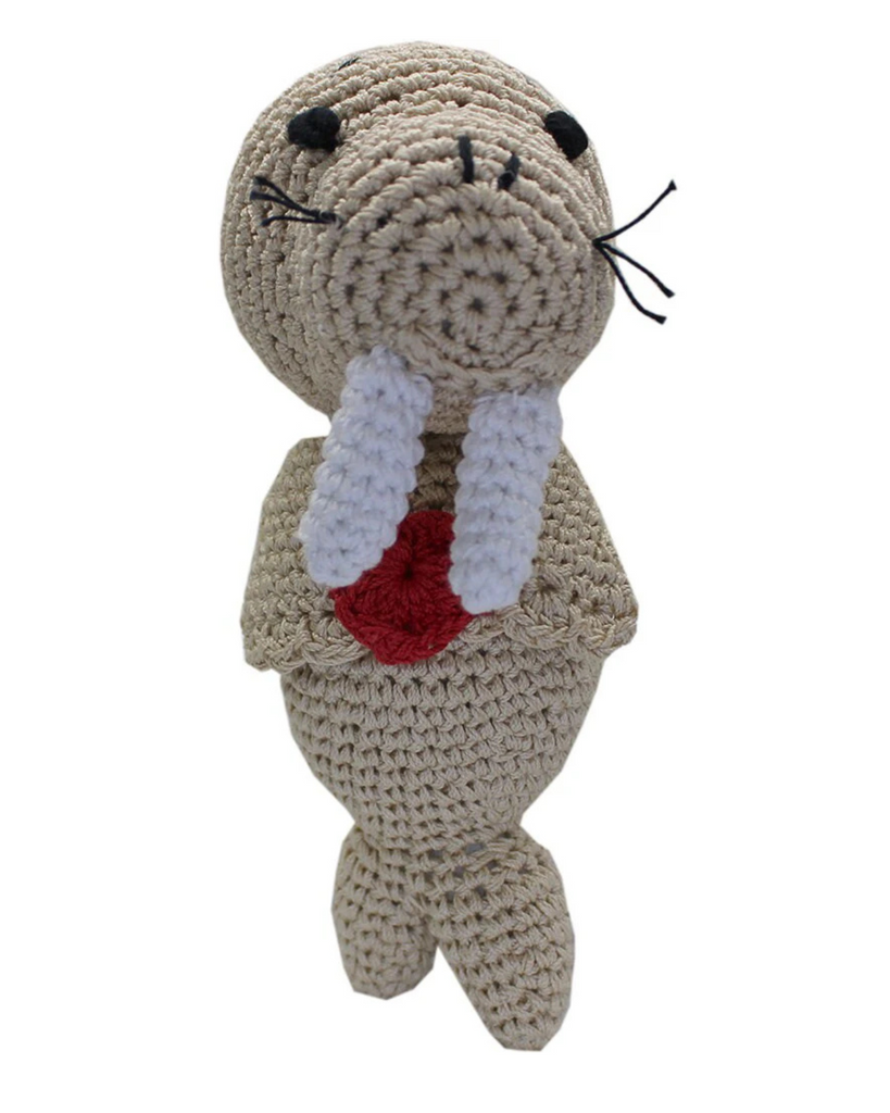 Walter the Walrus Organic Cotton Knit Dog Toy PLAY KNIT KNACKS