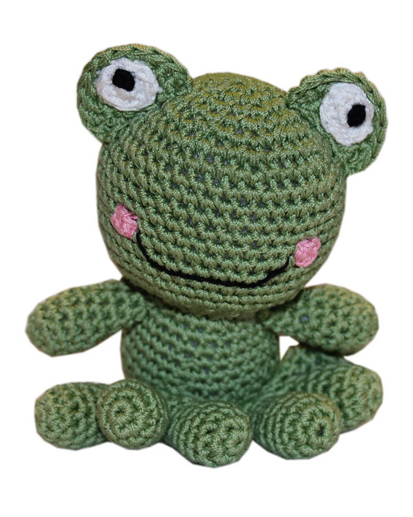 Fritz The Frog Organic Cotton Knit Dog Toy PLAY KNIT KNACKS