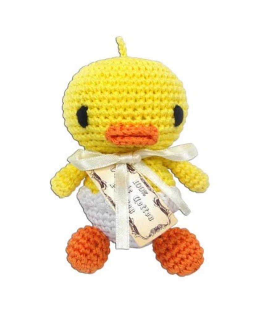 Hatch The Baby Duck Organic Cotton Knit Dog Toy PLAY KNIT KNACKS