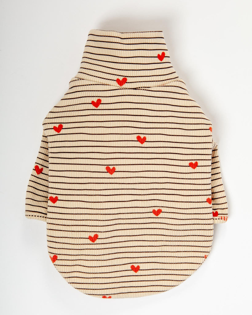 Aveline Striped Heart Dog Pullover Wear LIL.CO