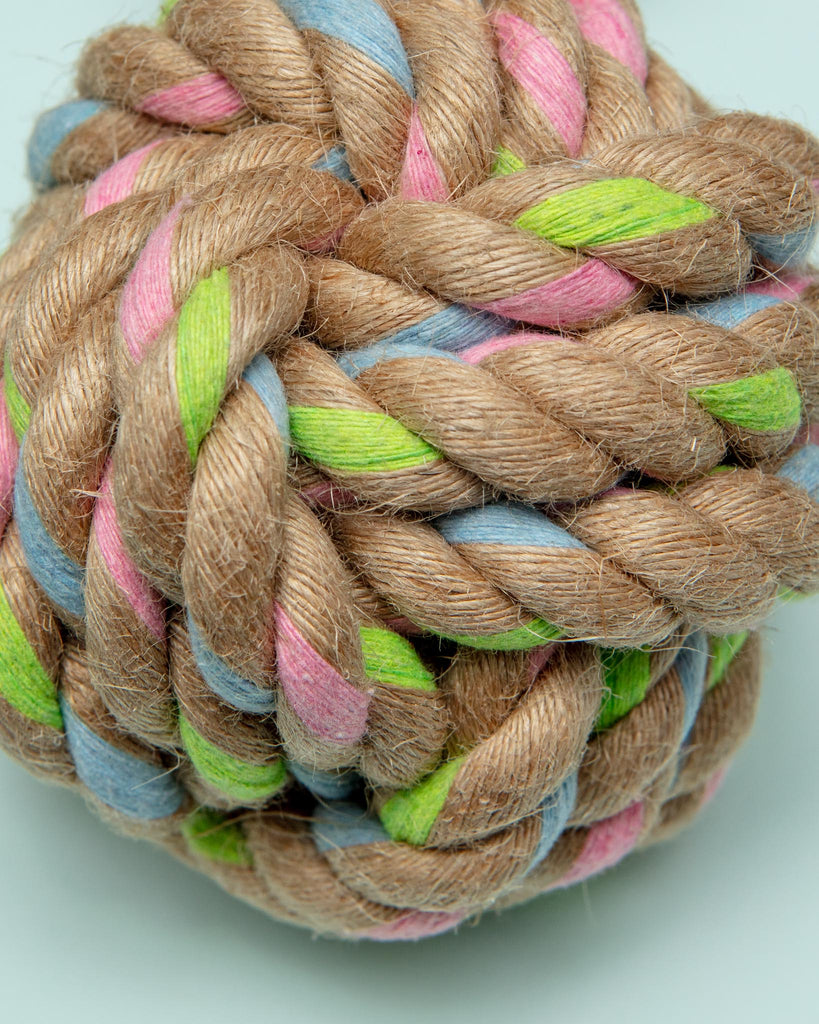 Natural Hemp Ball Rope Dog Toy Play KNOTTY PAWZ