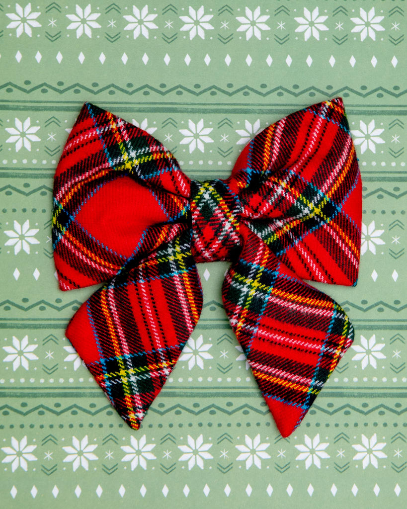 Tartan Plaid Flannel Holiday Dog Lady Bow Wear THE FOGGY DOG