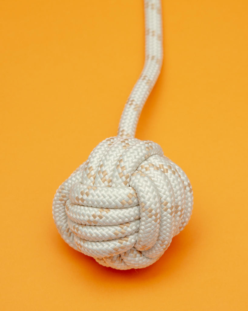 Ash Wood Handle + Rope Ball Dog Toy Play RIIKYU