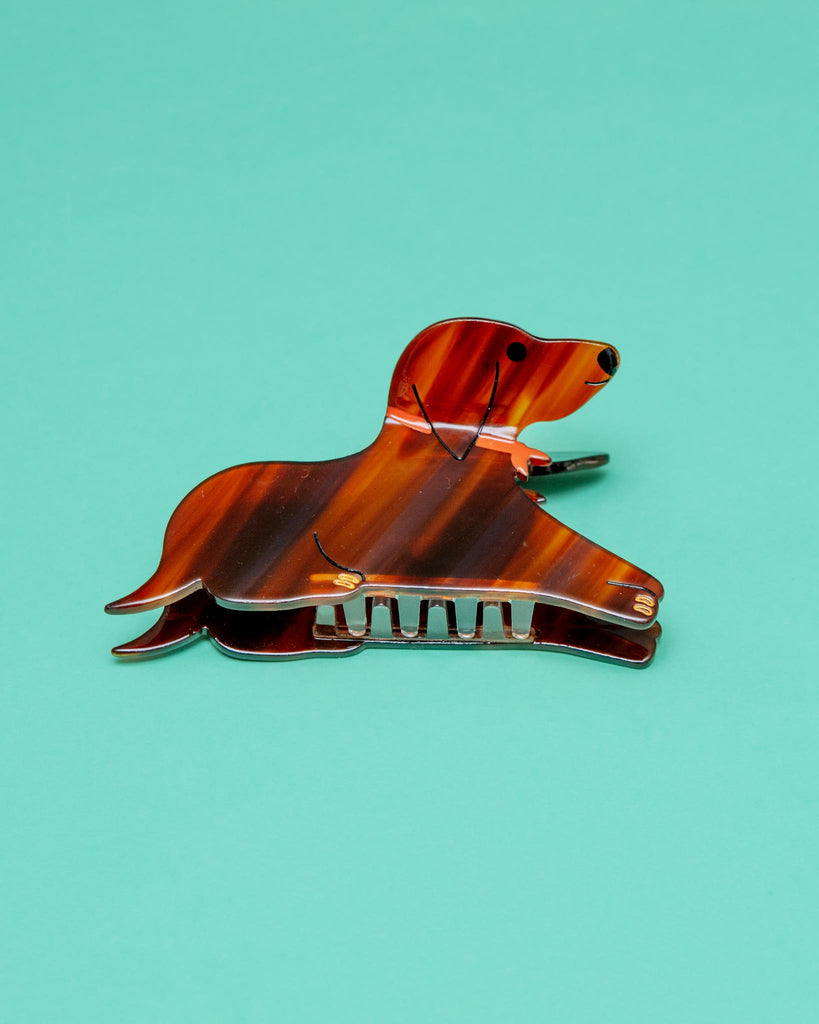 Hand Painted Dachshund Hair Clip Human SOLAR ECLIPSE