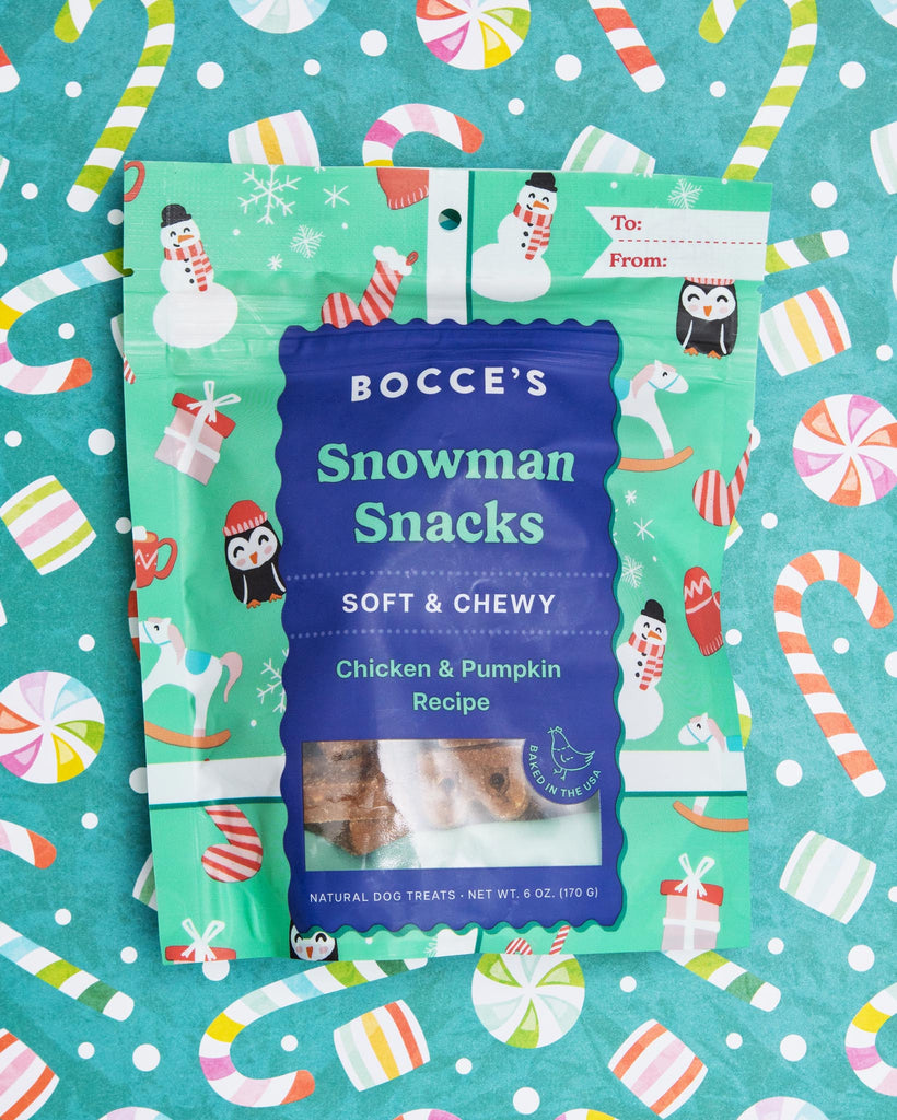 Snowman Snacks Chicken + Pumpkin Dog Treats Eat BOCCE'S BAKERY