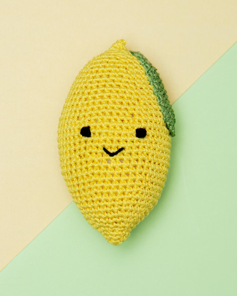 Lemon Organic Cotton Knit Dog Toy PLAY KNIT KNACKS