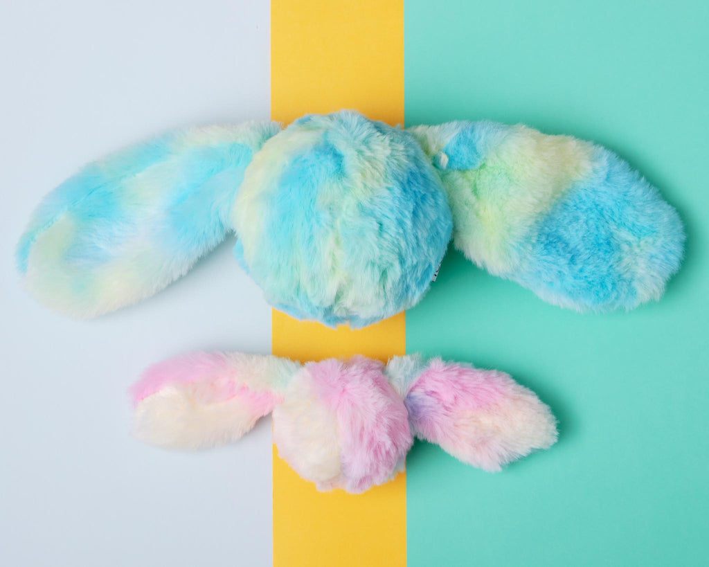 Fuzzy Wuzzie Squeaky Bunny Dog Toy in Rainbow (Small) Play FOU FOU PETS   