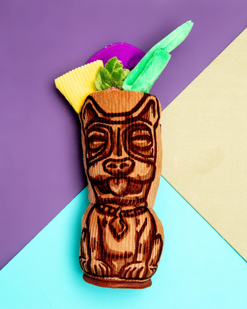 Tiki Time Squeaky Plush Dog Toy PLAY P.L.A.Y.   