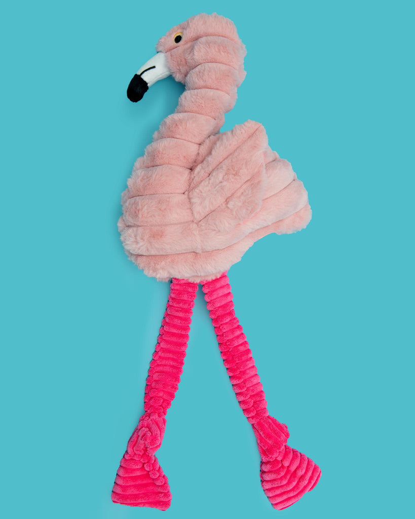 PET LOU | Franny Flamingo Plush Squeaky Toy (26