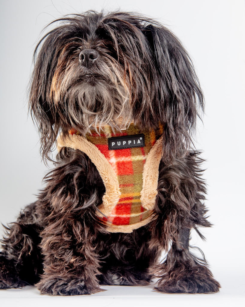 Soft Fleece Step-In Dog Harness In Plaid WALK PUPPIA   