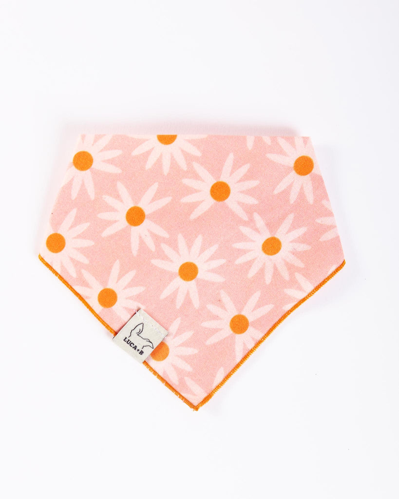 Pink Retro Daisies Bandana (Made in the USA) (FINAL SALE) Wear LUCA AND B