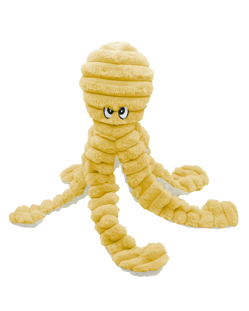 Dotty the Octopus Squeaky Plush Dog Toy in Yellow (26") Play PET LOU   