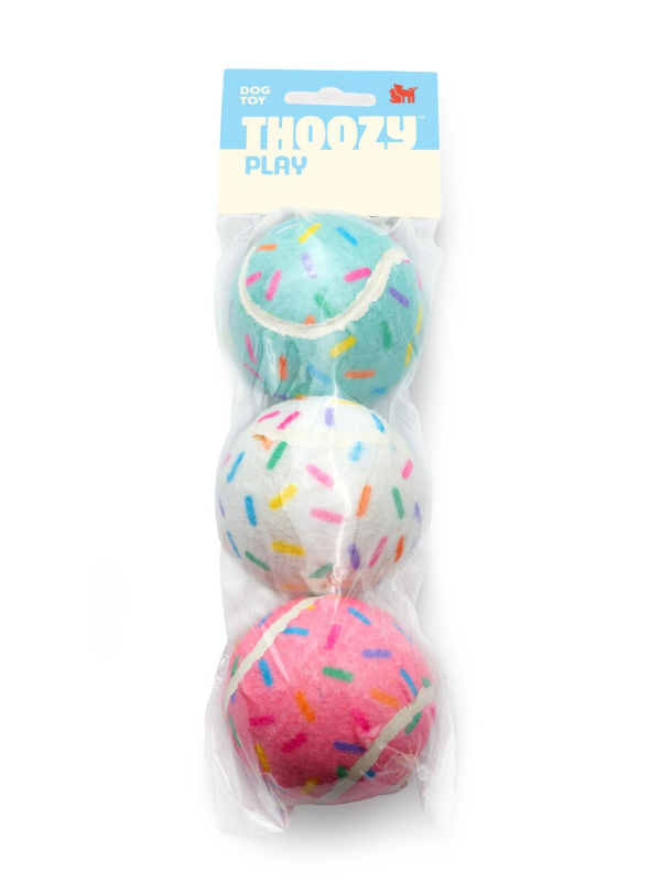 Sprinkle Tennis Ball 3-Pack for Dogs Play THOOZY PET