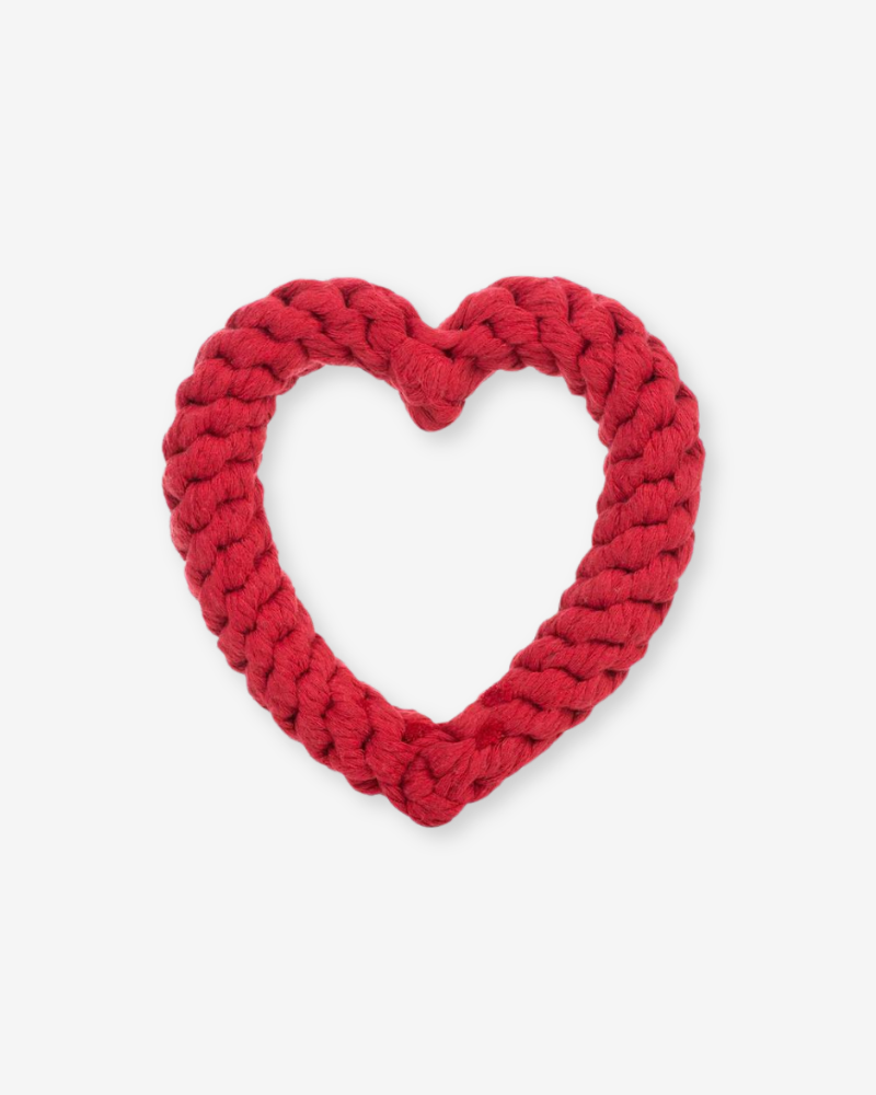 Heart Rope Dog Toy in Red Play JAX & BONES   