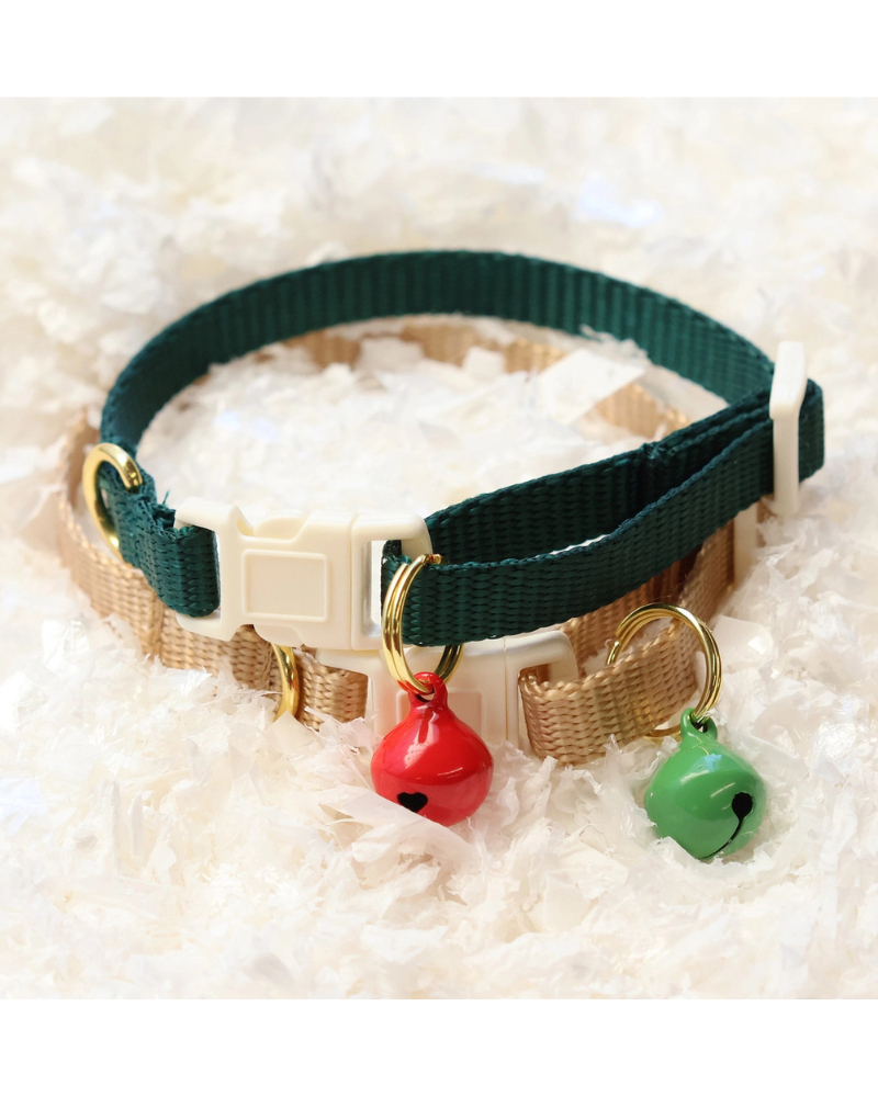 MAJOR DARLING Christmas Kitty Collar in Green and Red (Made in the