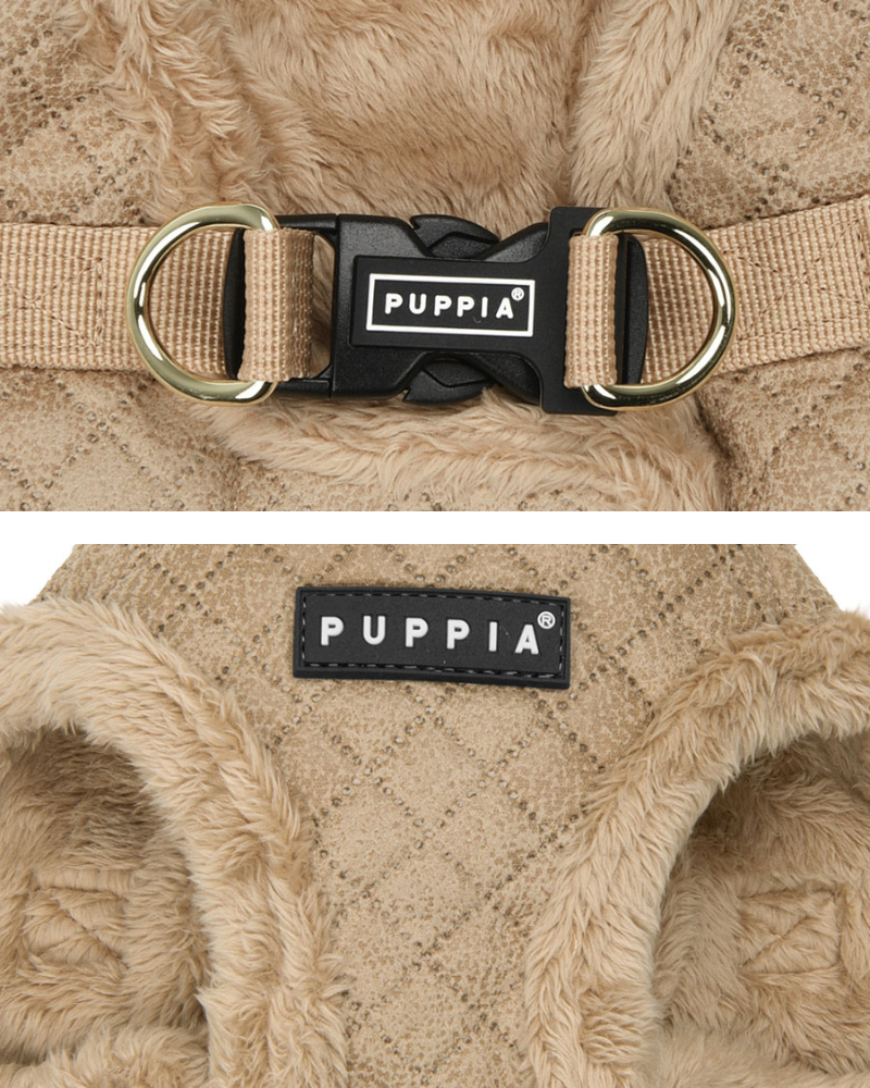 Douglas Quilted Vest Harness in Beige or Black Walk PUPPIA   