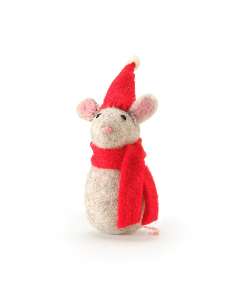 Christmas Mouse Wool Cat Toy Cat THE FOGGY DOG   