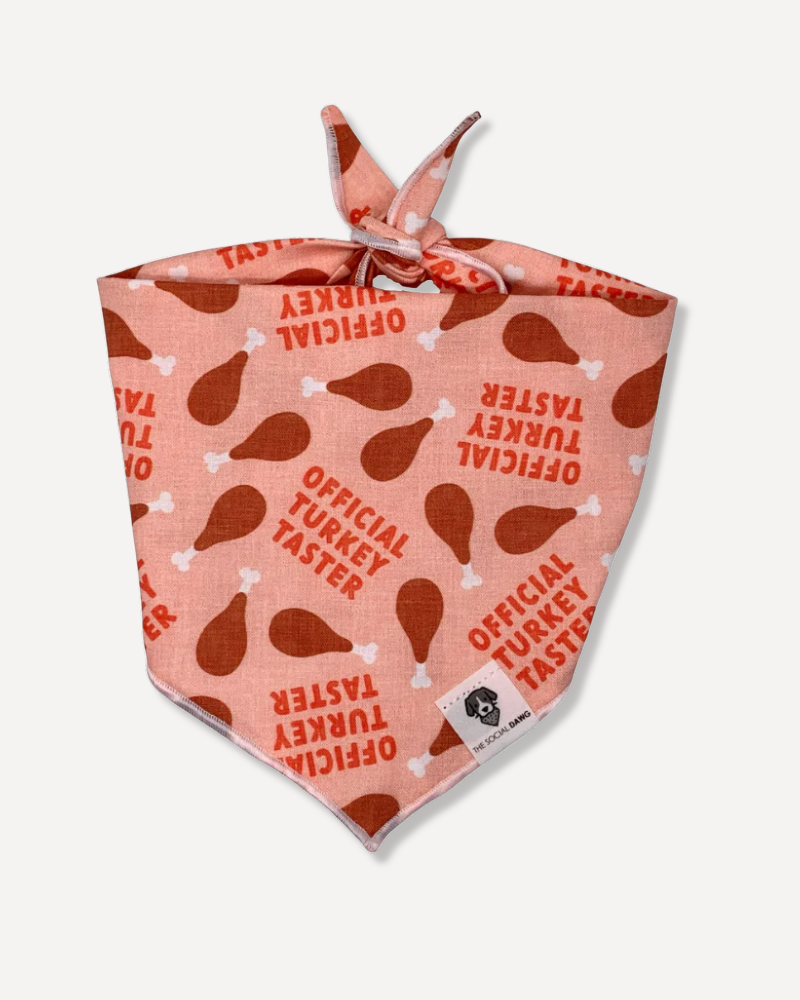 Official Turkey Taster Dog Bandana (Made in the USA) Wear THE SOCIAL DAWG   