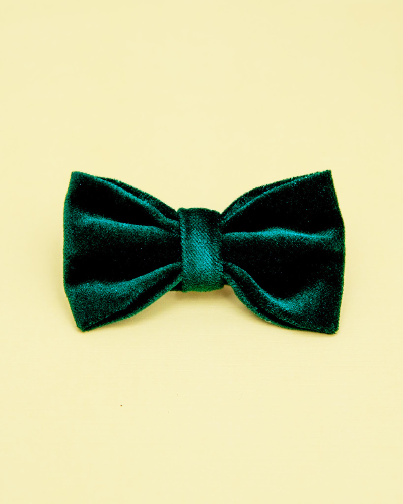 Forest Velveteen Bow Tie for Dogs (Made in the USA) Wear MIMI GREEN   