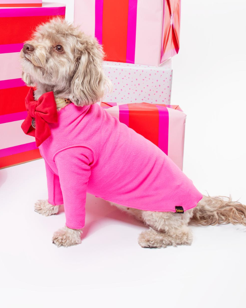 Long-Sleeve Pullover Stretch Dog Fleece in Neon Pink (Made in the USA, Dog & Co. Exclusive!) Wear DOG & CO. COLLECTION