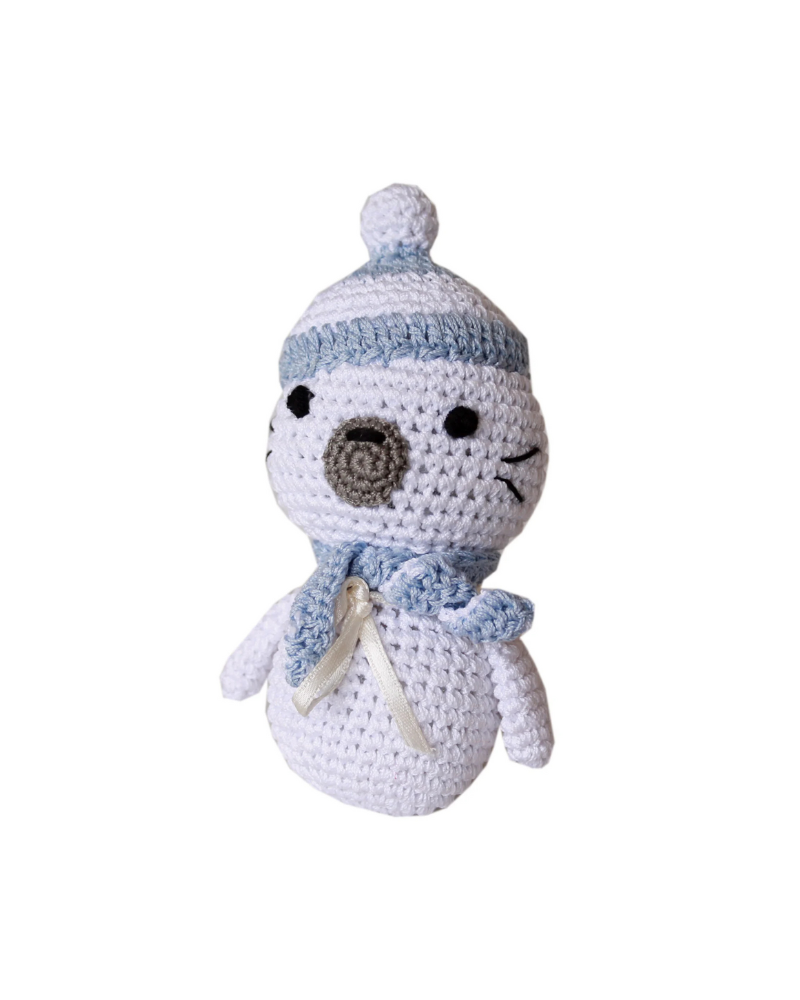 Sammy The Seal Organic Cotton Knit Dog Toy PLAY KNIT KNACKS