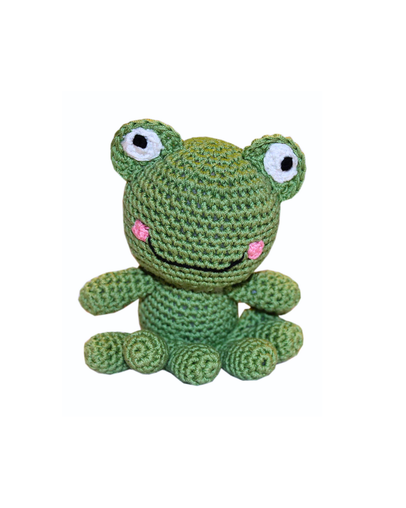 Fritz The Frog Organic Cotton Knit Dog Toy PLAY KNIT KNACKS