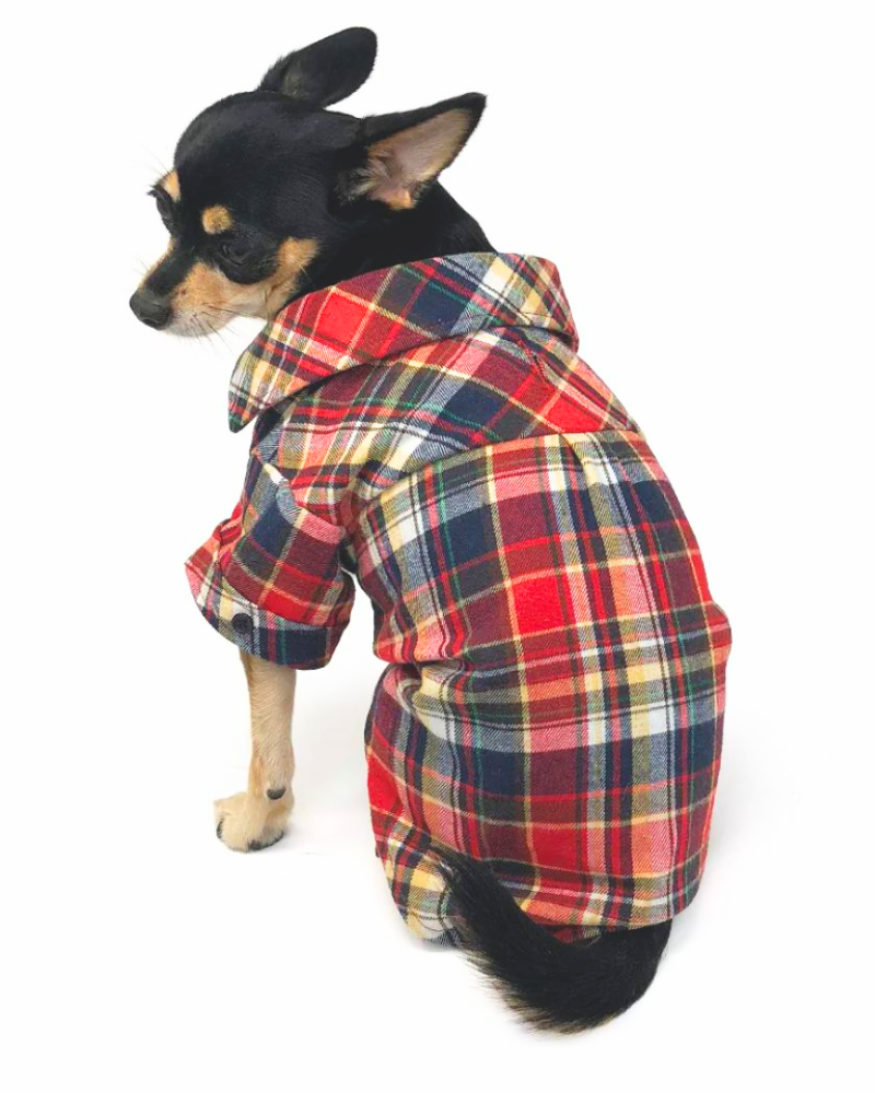 Flannel Button Down Shirt in Red Wear DOGO   